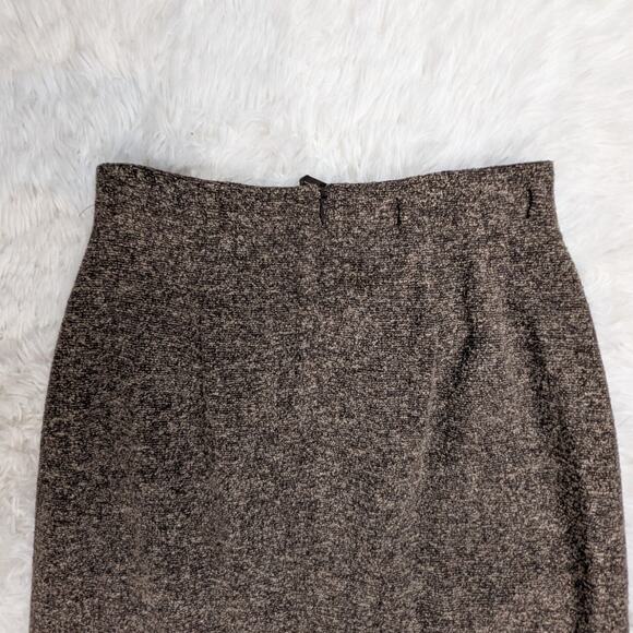 Vintage Liz Claiborne Collection Wool Blend Pencil Skirt Brown Tweed Midi - Picture 11 of 14